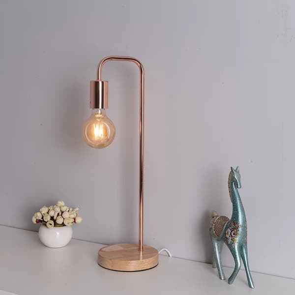 Bordslampa, Guld, H 45 cm, Industridesign i Metall - För Kontor, Sovrum, Vardagsrum [Energiklass A]