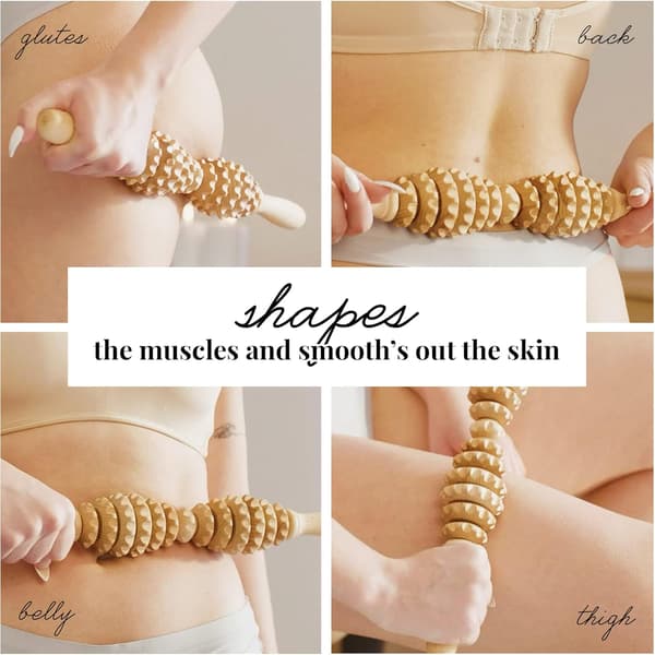 Tilbehør Anti Cellulite Massagerulle Værktøj Massager Maderoterapi Træ 40 cm Orange