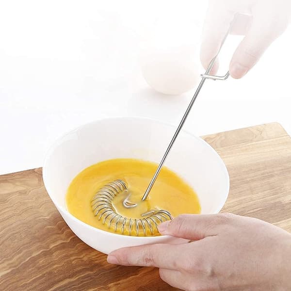 Spiralpisker i Rustfrit Stål Robust Pisker Sauceomrører Mixer Mælkepisker Dyseskummer Kaffeomrører 2 Stykker Silver