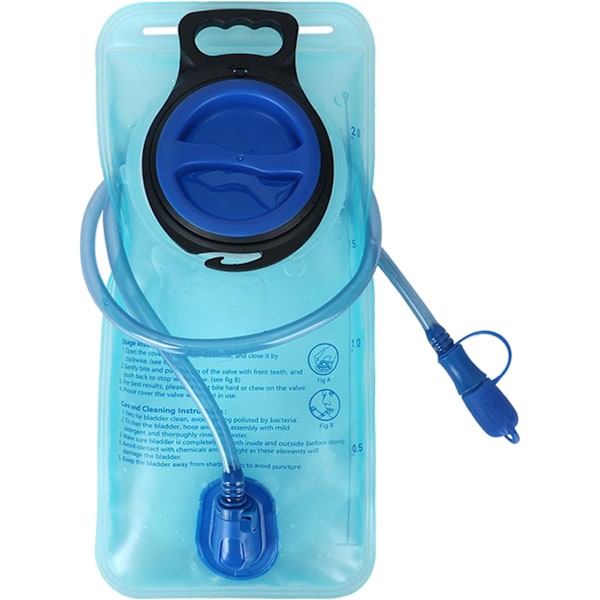 Läckagesäker vätskebehållare, 1,5/2 liter BPA-fri vattenförvaringsväska, ersättning för vätskebälte, sportresebehållare lämplig för utomhusbruk Blue 2L