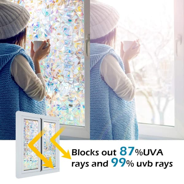 3D Rainbow Window Film Privacy Window Sticker (30x300cm)