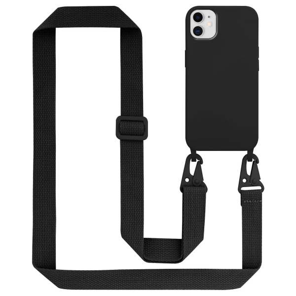 Mobiltelefonkæde til Apple iPhone 11 Silikone beskyttelsescover med længdejusterbar ledningsbånd Halsbåndssnor