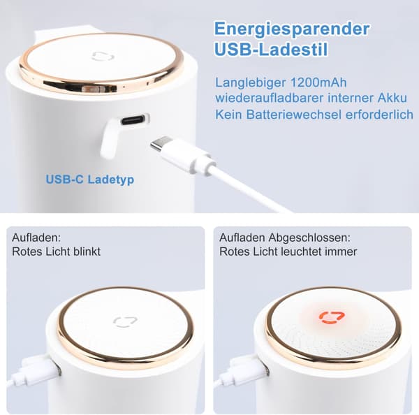 Automatisk såpedispenser, 250 ml påfyllbar dispenser White