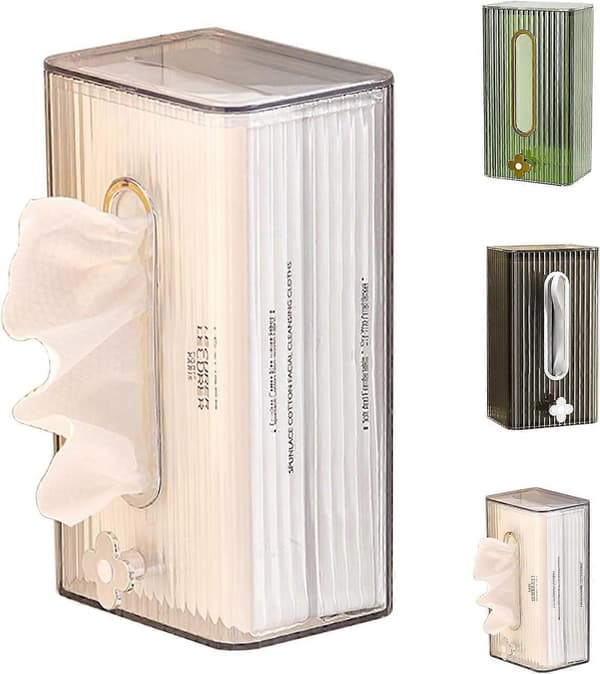 Väggmonterad Tissue Box Hållare, Klar Tissue Box Hållare för Badrum, Dekorativ Plast Tissue Box - Transparent