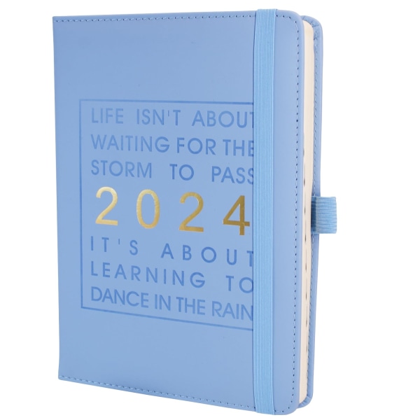 2024 A5 Dagbokplanlegger, 2024 Dagbok Side om dagen, Ukentlig Månedlig Planlegger med Månedlig fane, Jan-Des 2024 med Penneholder, 320 Sider (SKY BLUE 2024)