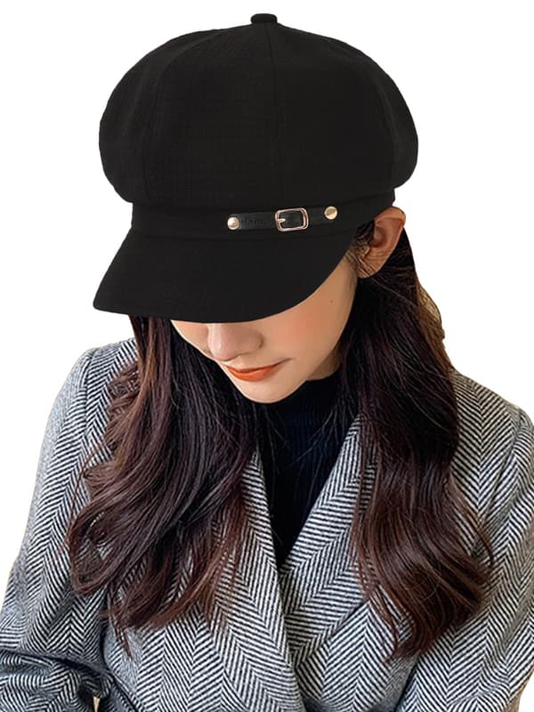 Beret for kvinner, newsboy-caps, klassisk høst/vinterhatt