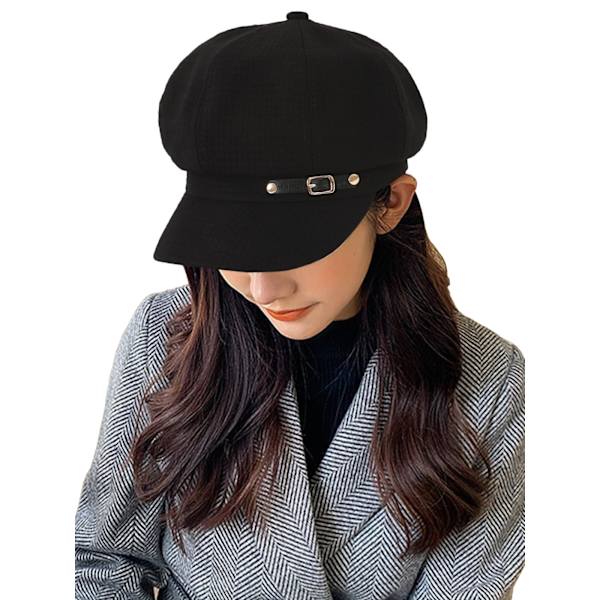 Dame beret, aviskasket, klassisk efterårs-/vinterhat