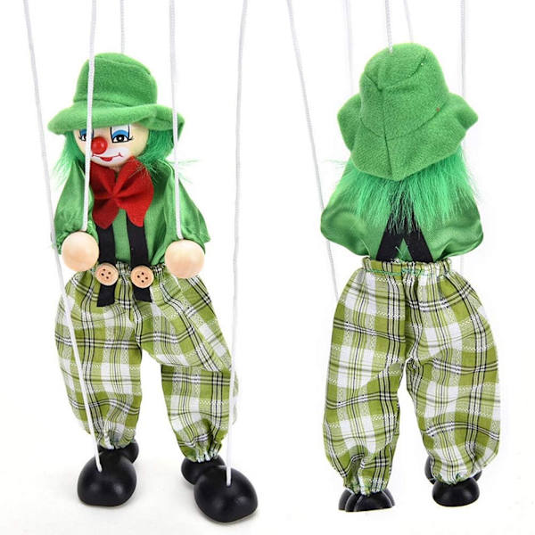 Klovn Marionet String Puppet Legetøj Træ Hånd Marionet Dukke Fortælling Legetøj til Børn Gave 16.7 inches