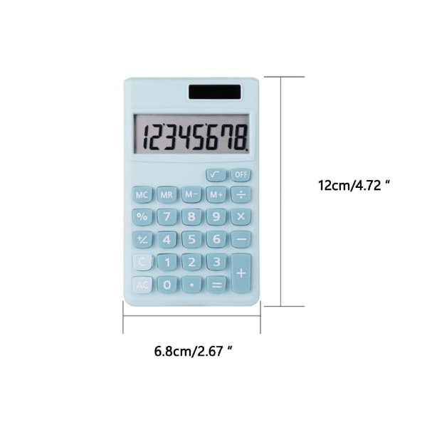 Minikalkulatorer, lommekalkulator 8-sifret solcellebatteri, skrivebordskalkulatorer, kalkulator, standardfunksjon enkel kalkulator liten, lilla