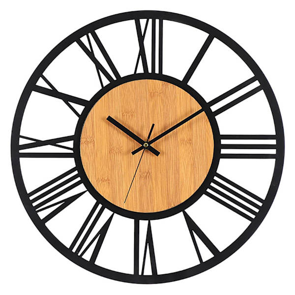 40cm Stor Veggklokke  Slient Retro Klokke for Stue