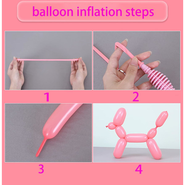 Håndholdt ballongpumpe toveis dobbel action - Blås opp ballonger uanstrengt med vår perfekte for fester og arrangementer (Rosa 1 stk) Pink 1 Piece