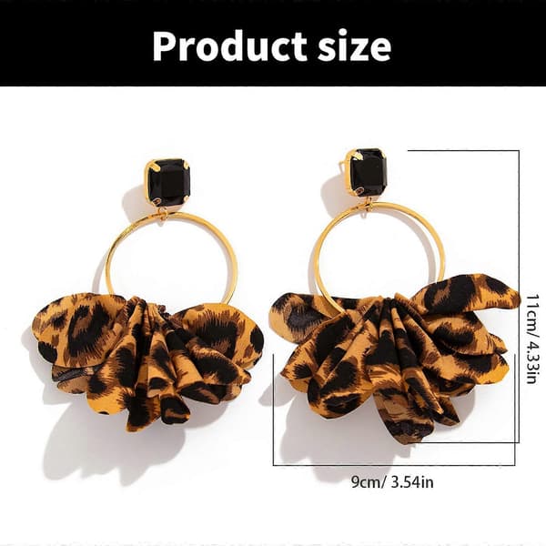 Chica Leopardmönstrade Tygörhängen Unika Leopardmönstrade Örhängen Prydnad Perfekt för Daglig Pendling och Sammankomster leopard print