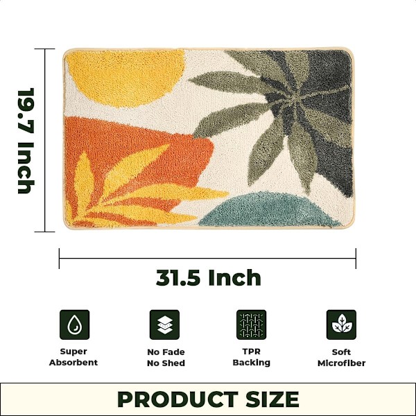 Superabsorbent Bath Mat Non-Slip Bathroom Mat Machine Washable Bath Mat Soft Microfiber Bath Mat