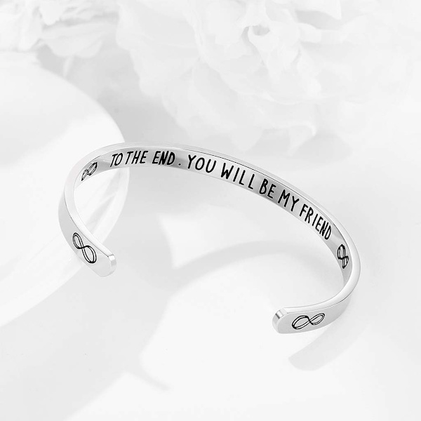 Vänskapsarmband för kvinnor - Inspirerande vänskapspresenter till bästa vän, motiverande manschettarmband för systrar, mamma, lärare, presenter 1To the end, you will be my friend