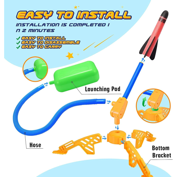Gutte leker for 3-12 år gamle gutter, hageleker for barn gutter jenter gaver 3-9 år gamle gutter leker 3-9 utendørs spill bursdagsgaver for barn leker Ga Rocket Theme6pcs Rocket Theme6pcs
