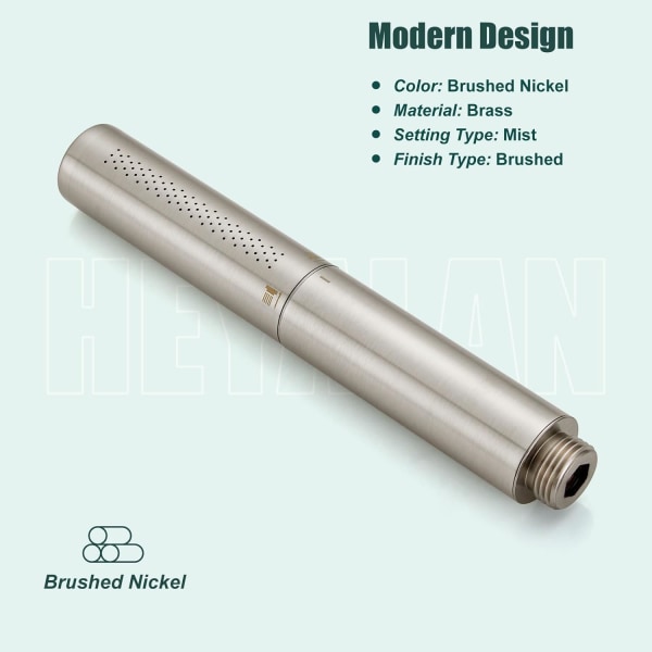 Håndholdt dusj håndholdt dusjspray baderom dusjstav høytrykks luksus hånddusj messing høystrøms hånddusjhode, dobbeltfunksjoner Brushed Nickel Dual Functions Style