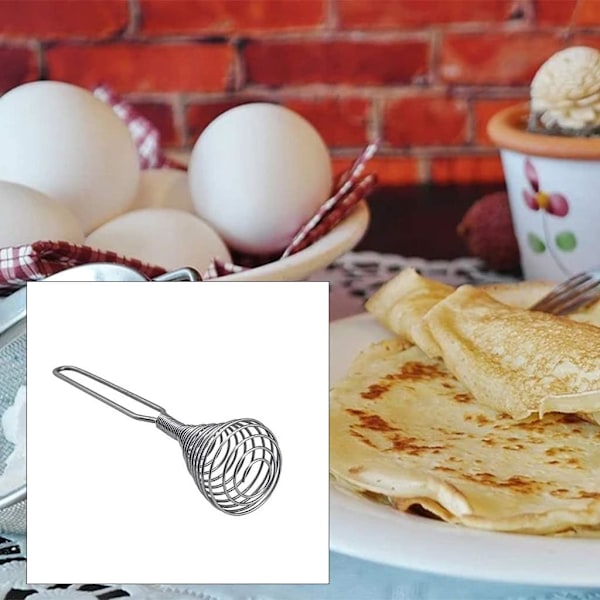 Praktisk Køkken Push Spiral Manuel Æggepisker Værktøj Bærbar Pisker til Mælk Drik Kaffe Shake Frother Mixer Skumning Madlavning Hjemmebagning Gadgets White