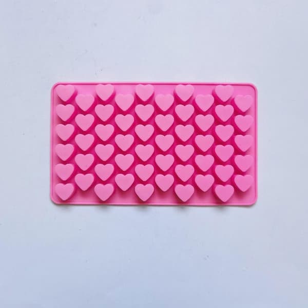 Is/Chokolade/Gele form med 55 hjerter - Isform Pink