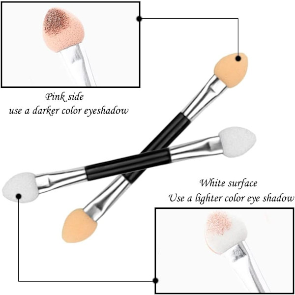 Eye Shadow Brushes, 12-Piece Set, Double-Sided Sponge Eye Shadow Applicators