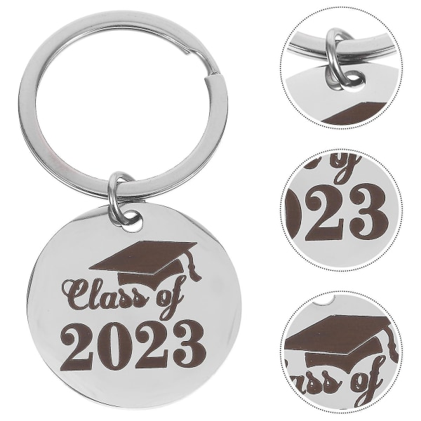 Luokka 2023 valmistumisen avaimenperä ruostumatonta terästä valmistumisen lahja avaimenperä laukku riippuva koriste