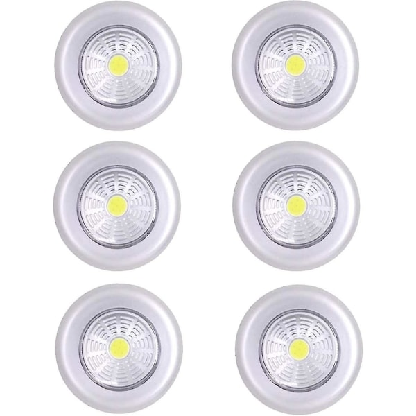 Led-limlys batteri skaplys Led-batterilimlys for skap kjøkkenskap Led-batteridrevet 6 stk (sølv) Hy