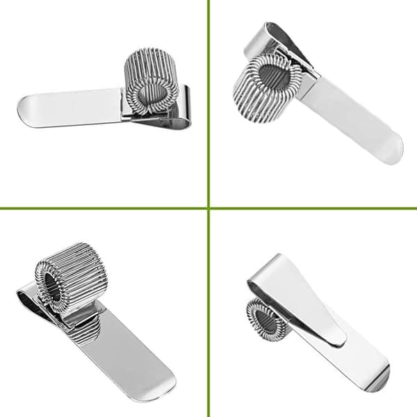 3 Pcs Metal Pen Holder Adjustable Single Spring Loop Pen Holder with Pocket Clip for Notebook and Clipboard