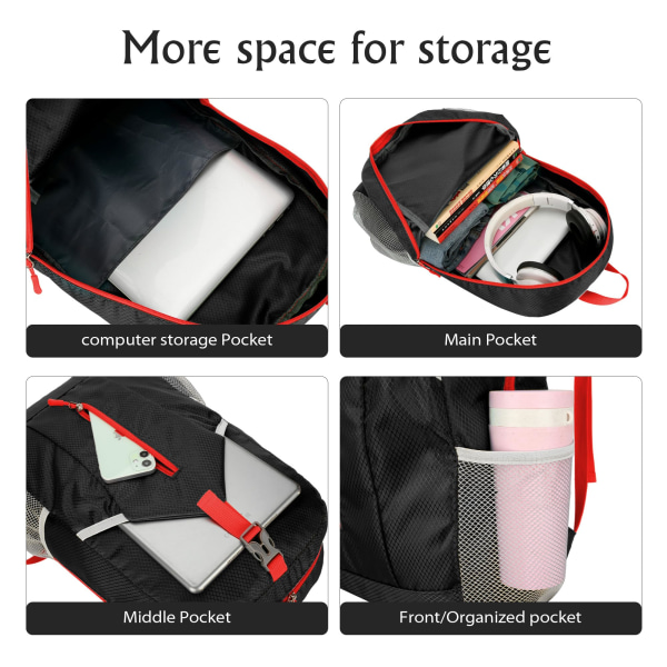 25~30L Packbar Ryggsäck, Lätt Vandringsryggsäck, Fällbar Vattentät Vandringsdagryggsäck för Resor Camping Fiske Utomhussporter Vandringsdagryggsäck