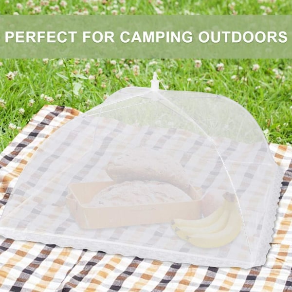 3-pack matskydd 14 tum pop-up krypterade nätplattor serveringstält, fint nätparaply för utomhusbruk, fester, picknickar, grillfester, återanvändbara och C White 14 inch