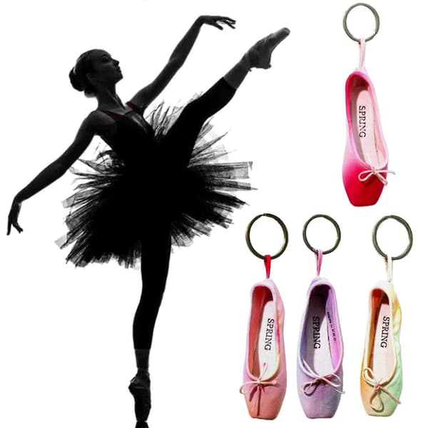 Blå/Pink/Orange/Rosarøde nøgleringe Mini Balletsko Nøglering Håndlavede Biltasker Nøgleringe til Balletentusiaster Rosarød Blue