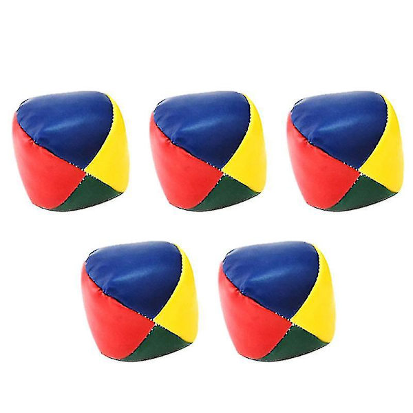 5 st Klassiska Jongleringssandpåsar PU Läder Jongleringsbollar Spel Kul Inomhus Utomhus Leksak (Assorterad Färg)
