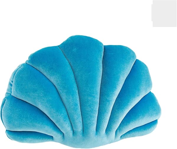 Decorative Velvet Pillow Cover with Seashell Shape, Cozy and Solid Color, Throw Pillow for Sofa