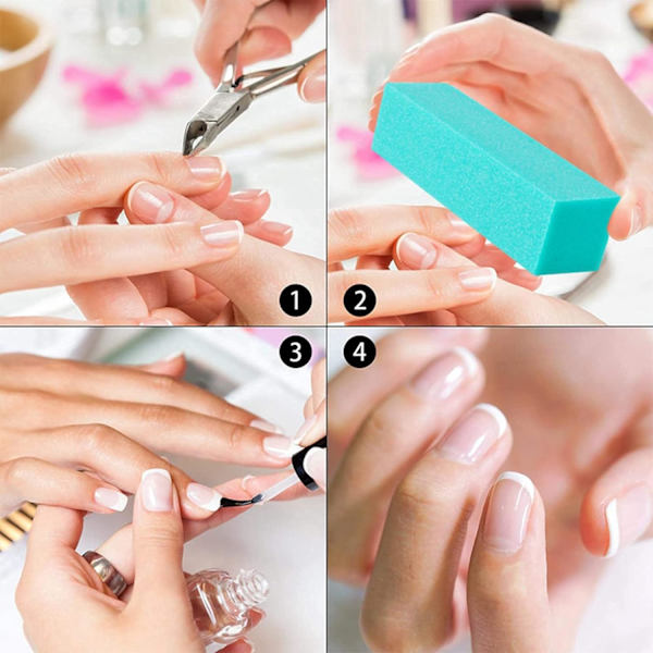 10 st nagelslipblock 4-vägs professionella nagelbufferblock 120 grit nagelfil slipblock akryl nagelkonst manikyrvård verktyg Assorted