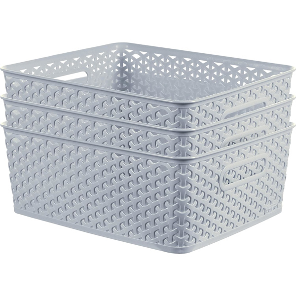 Min stil x3 Medium Rektangulär Förvaringskorg 13L - Blå Blue 3 x 13L Medium