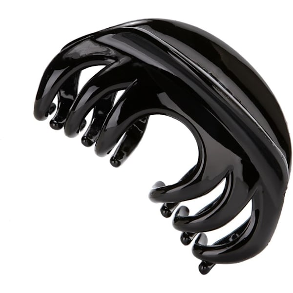 Sklisikre store krystallplast blekksprut klips hårklype banan klips for kvinner (svart) Black