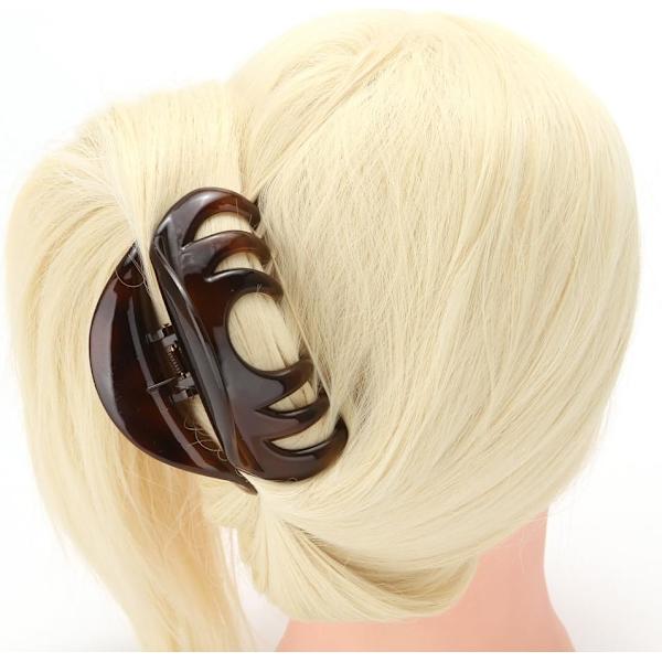 Sklisikre store krystallplast blekksprut klips hårklype banan klips for kvinner Light brown