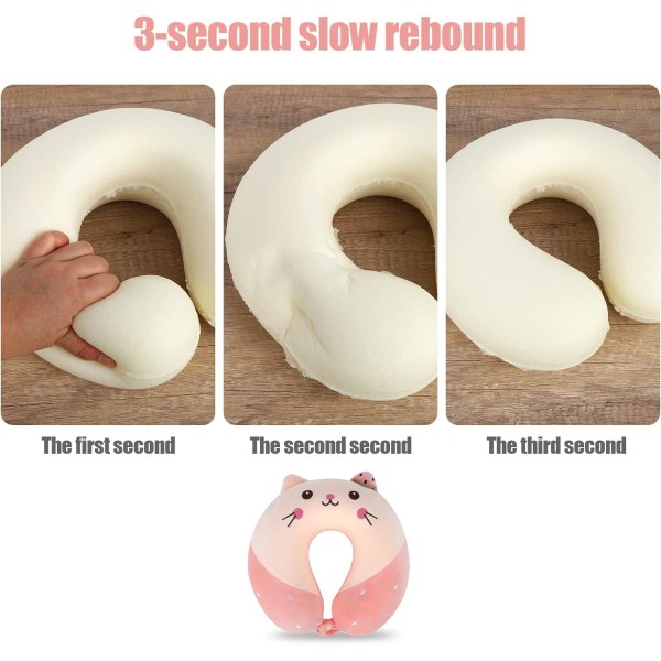 Pute Cartoon Dyre Nakkestøtte Pute 30 * 30cm Memory Foam Nakkepute U-formet Elastisk Barn Reisepute Bærbar U-formet Pude for C 30*30cm