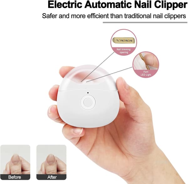 Automatic Electric Nail Clipper with Nail Clipping Storage, USB Rechargeable Safe Nail Trimmer