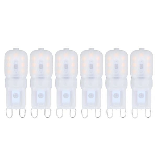 6 pcs G9 LED Bulbs Dimmable 3W Energy Saving 360 Degree Light Source for Ceiling Lamps and Ceiling Fixtures Warm White 220-240V