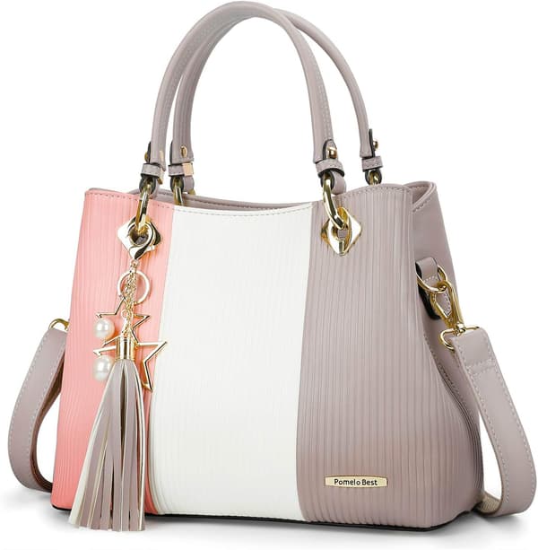 Best Handbags for Women (Pink/White/Light Grey)