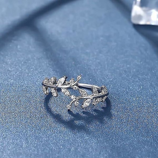 (silver) Damring Olivblad Ringar Olivkrona Justerbara Silver Ringar