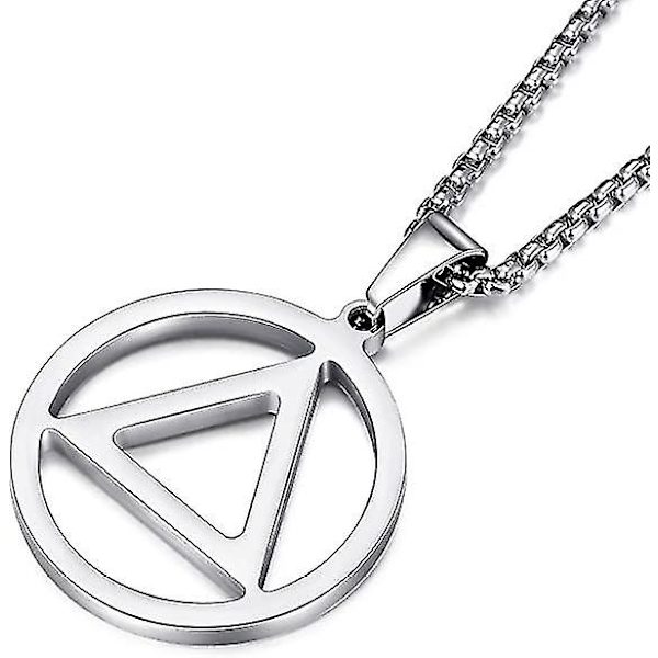 Halsband för män i rostfritt stål Aa Recovery Triangle Halsband Nykterhetsgåvor för män