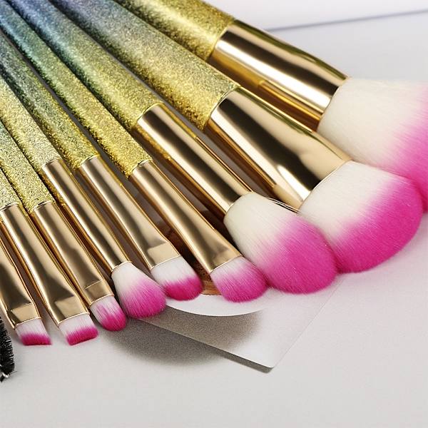10-pack Makeup Brush Set, Advanced Synthetic Professional Makeup Brush, Rainbow Matte Texture Brush Handle