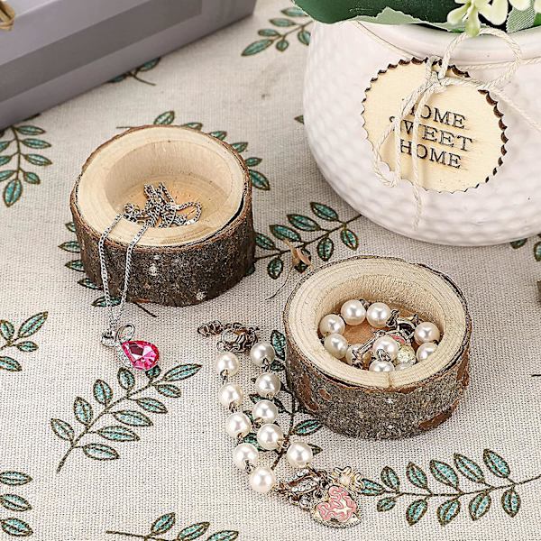 12 stk. Lysestake i tre, Votive Lysestake Lysestake Dekorasjon for Hjem, Bord, Bryllup (høyde 2,5 cm)
