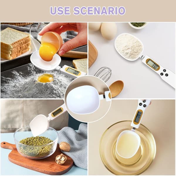 Electronic Measuring Spoon, Digital Scale Spoon, Kitchen Electronic Weighing Spoon with LCD Screen for Cooking, Baking, Flour, Spices, Medicine