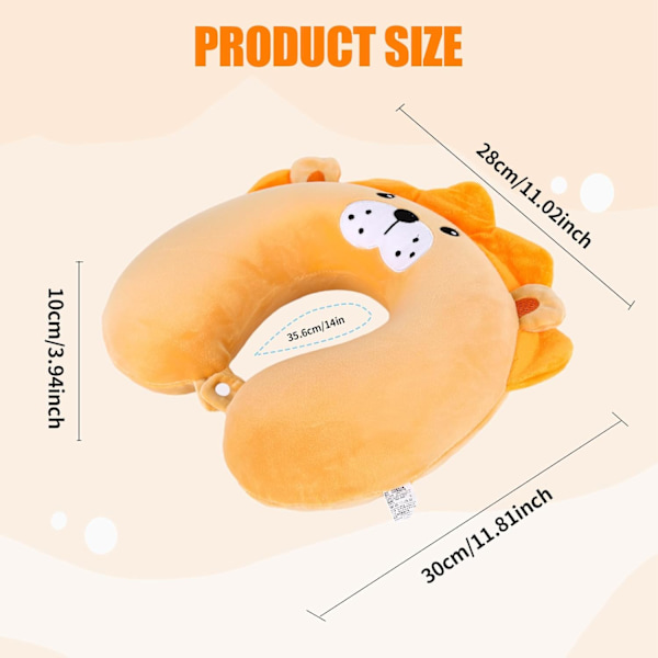 Pute Cartoon Dyre Nakkestøtte Pute 30 * 30cm Memory Foam Nakkepute U-formet Elastisk Barn Reisepute Bærbar U-formet Pude for J 30*30cm