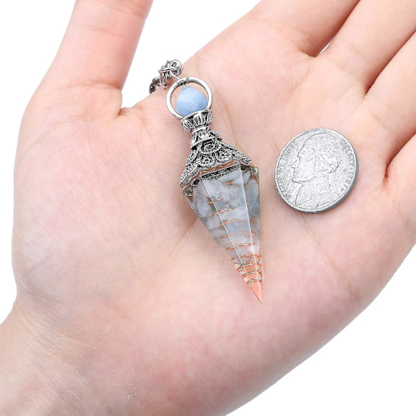 Chakra Krystall Pendel Krystallpunkter Edelsten Heksagonal Reiki Healing -