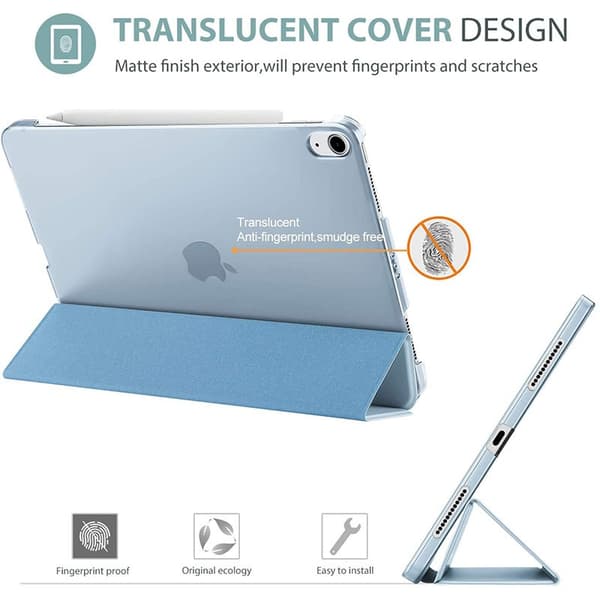 iPad mini 6/7 8,3-tums (2024) Ultratunt Ställfodral med Hård PC Genomskinlig Baksida, Stöd för Touch ID, Kungsblå
