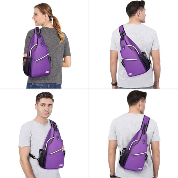 Sling-reppu, monikäyttöinen crossbody-olkalaukku, matkustus- ja vaelluspäiväreppu Ultra Violet