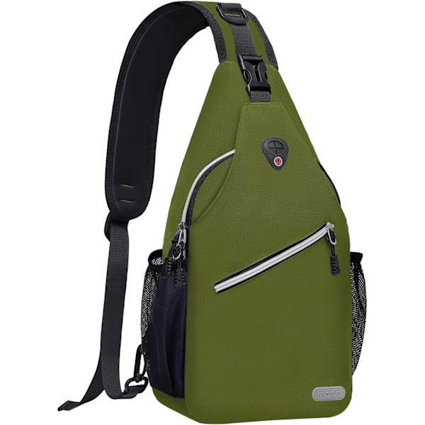 Sling-reppu, monikäyttöinen crossbody-olkalaukku, matkustus- ja vaelluspäiväreppu Army Green