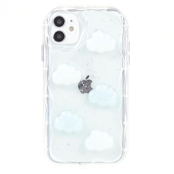 Bakskydd för iPhone 12 6,1 tum, 3D/molnmönster Epoxi flexibel TPU-telefonfodral-